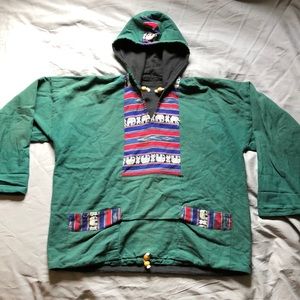Linen/Cotton Anorak-style pull-over Hoody from Nepal. Size L-XXL
